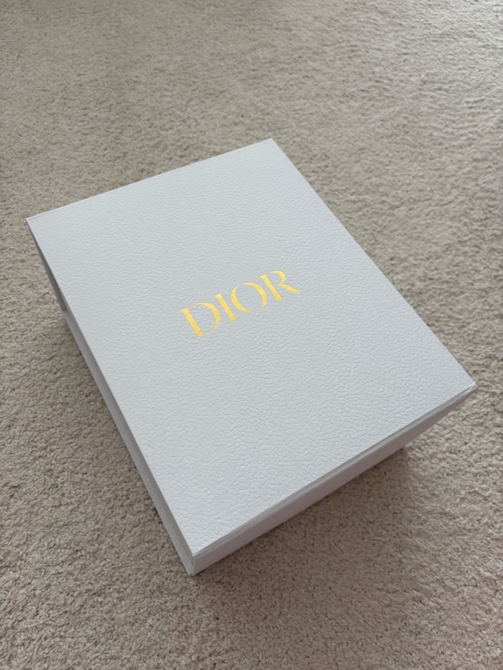Dior White Logo Gift Box with Gold Lettering